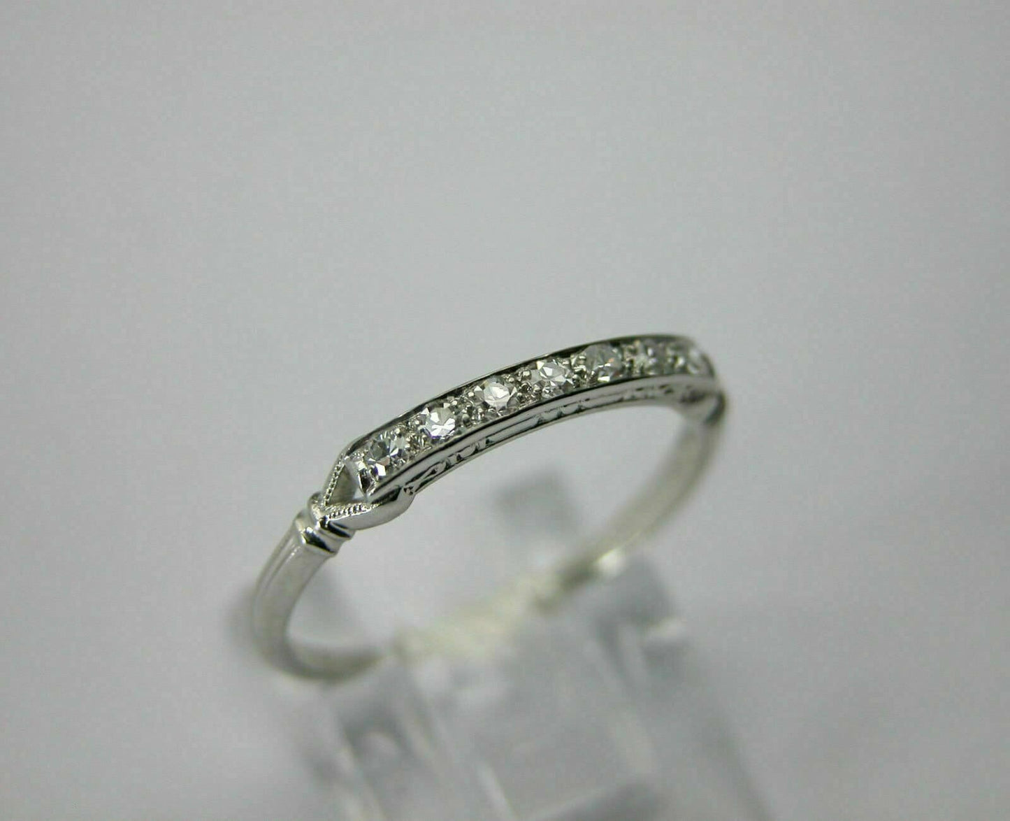 0.50Ct Round Cut Real Moissanite Women's Band Ring 14K White Gold Plated 925 Sterling Silver